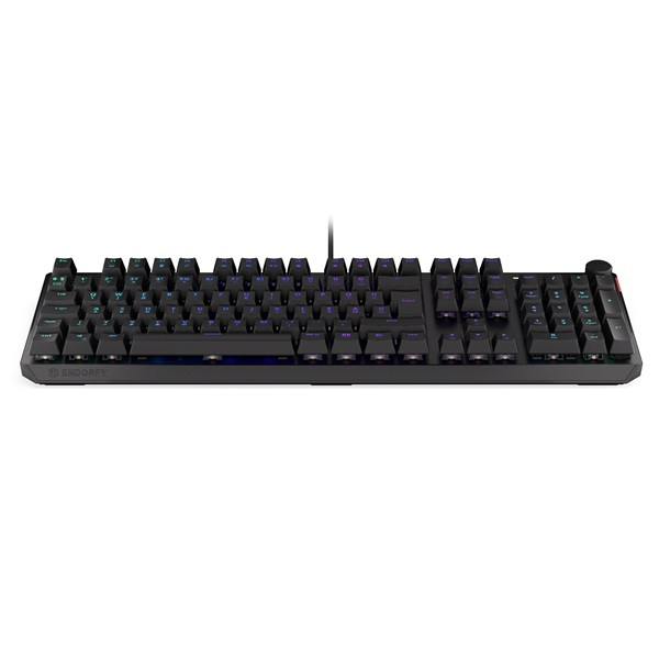 Endorfy billentyűzet - thock (rgb, kailh red switch, mechanikus, 104 gomb, 1,8m, hu, fekete)