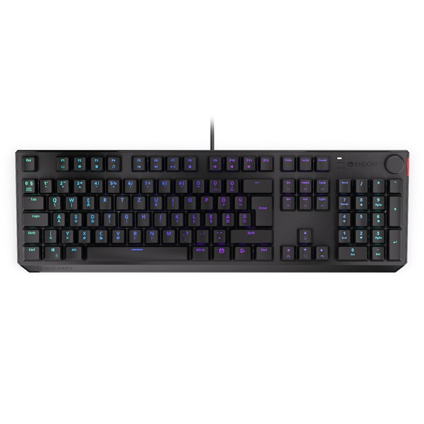Endorfy billentyűzet - thock (rgb, kailh red switch, mechanikus, 104 gomb, 1,8m, hu, fekete)