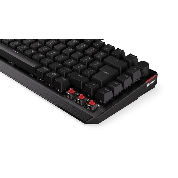 Endorfy billentyűzet - thock 75% (rgb, kailh red switch, mechanikus, 82 gomb, 1,8m, hu, fekete)