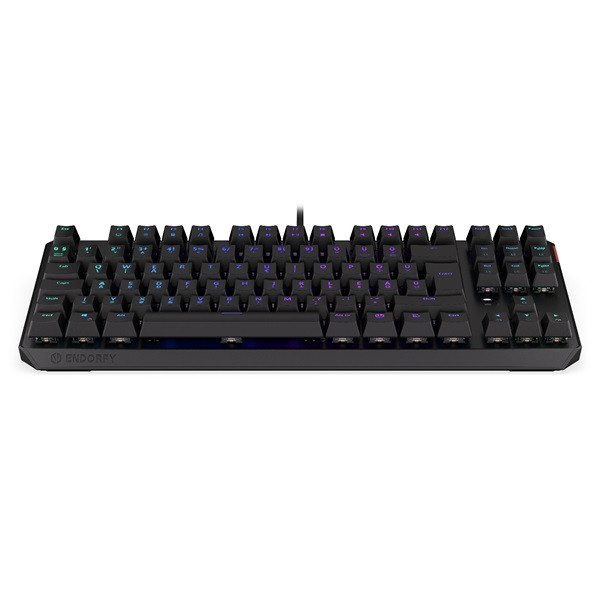 Endorfy billentyűzet - thock tkl (rgb, kailh red switch, mechanikus, 87 gomb, 1,8m, hu, fekete)