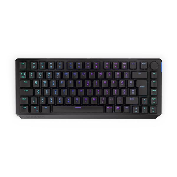 Endorfy wireless billentyűzet - thock 75% (rgb, kailh black switch, mechanikus, 82 gomb, hu, fekete)
