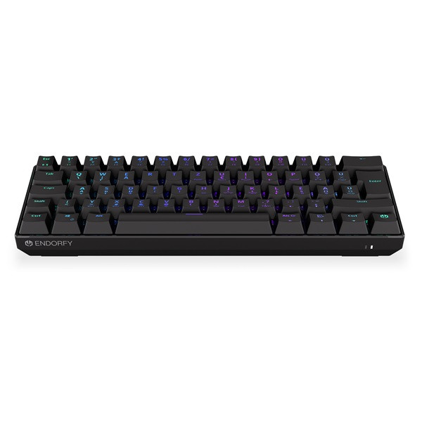 Endorfy wireless billentyűzet - thock compact (rgb, kailh red switch, mechanikus, 61 gomb, hu, fekete)