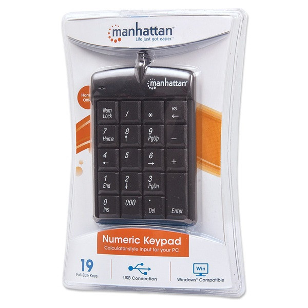 Manhattan numerikus billentyűzet - usb , fekete