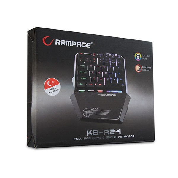 Rampage billentyűzet - kb-r24 x-mini (rgb led világítás)