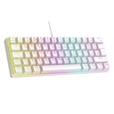 Rampage billentyűzet - plower k60 white us (vezetékes, mechanikus, blue switch, angol, fehér, rgb led)