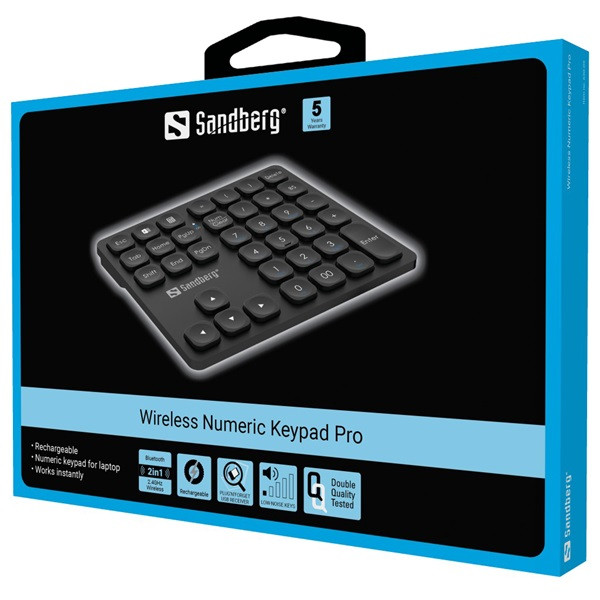 Sandberg billentyűzet - wireless numeric keypad pro