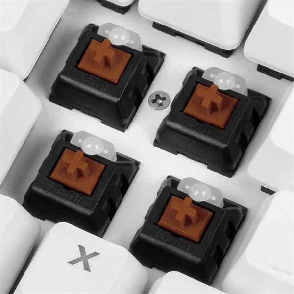Sharkoon billentyűzet mechanikus - skiller sgk3 white/brown (kailh brown mechanika; világítás; fehér; angol)