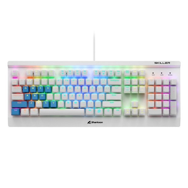 Sharkoon billentyűzet mechanikus - skiller sgk3 white/red (kailh red mechanika; világítás; fehér; angol)