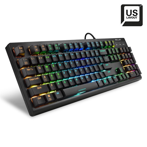 Sharkoon billentyűzet mechanikus - skiller sgk30 red (red switch , rgb led, usb, full anti-ghost, fekete, angol)