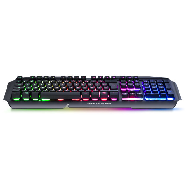 Spirit of gamer billentyűzet - pro-k5 (105 gomb, fém felső rész, rgb led, usb, 19 anti-ghost, fekete, magyar)