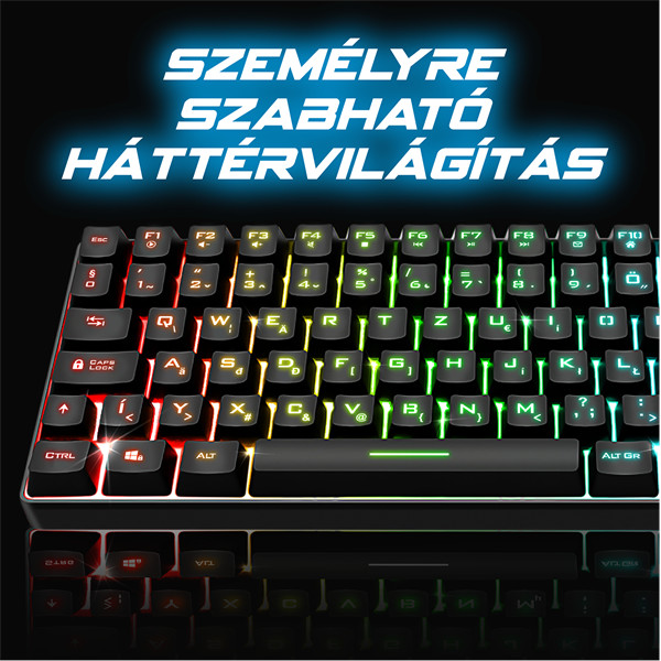 Spirit of gamer billentyűzet vezeték nélküli - elite k70 (tkl, 85 gomb,, rgb led,usb, anti-ghost, fekete, magyar)