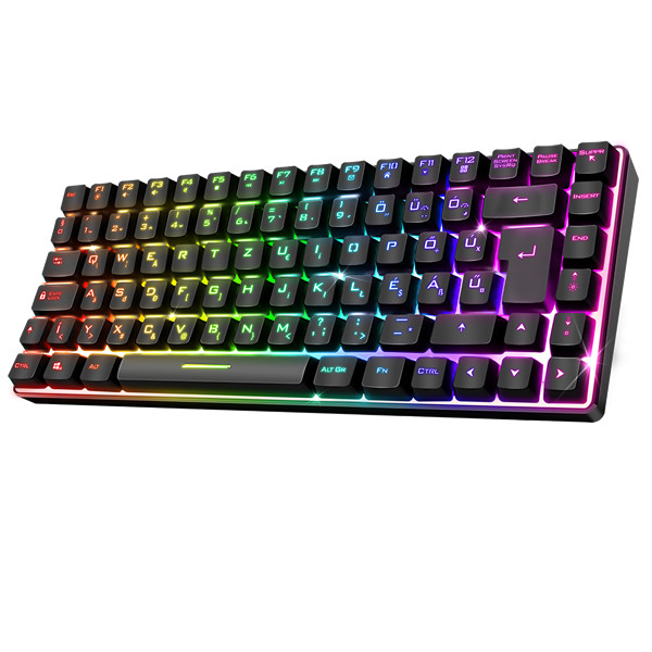 Spirit of gamer billentyűzet vezeték nélküli - elite k70 (tkl, 85 gomb,, rgb led,usb, anti-ghost, fekete, magyar)