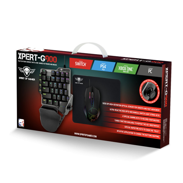 Spirit of gamer mechanikus billentyűzet/egér/egérpad combo - xpert gameboard g900