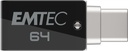 Pendrive, 64GB, USB 3.2, USB-A bemenet/USB-C kimenet, EMTEC "T260C Dual"