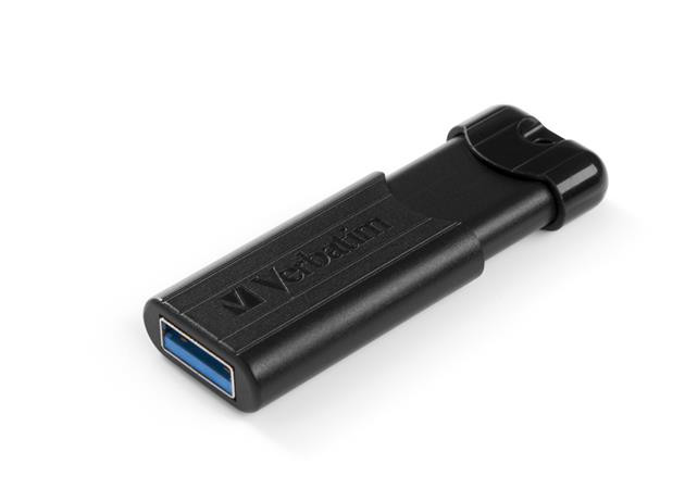 Pendrive, 64GB, USB 3.2, VERBATIM "Pinstripe", fekete