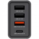 Hálózati töltő, 1xUSB-C PD (20W), USB-A QC 3.0, 2xUSB-A (10W), VERBATIM, fekete