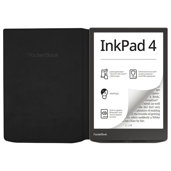 Pocketbook e-book tok -  pb743 inkpad4 flip gyári tok fekete