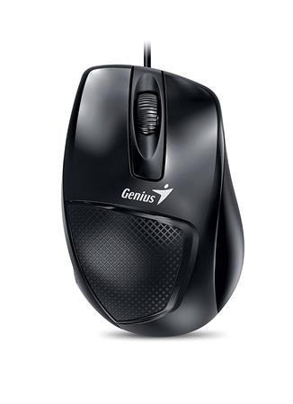Egér, vezetékes, optikai, normál méret, USB, GENIUS "DX-150X", fekete