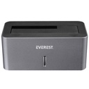 Everest hdd dokkoló - hd3-530 (2,5"/3,5" hdd usb-a 3.0, max.: 8tb, szürke)