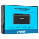 Everest hdd dokkoló - hd3-530 (2,5"/3,5" hdd usb-a 3.0, max.: 8tb, szürke)