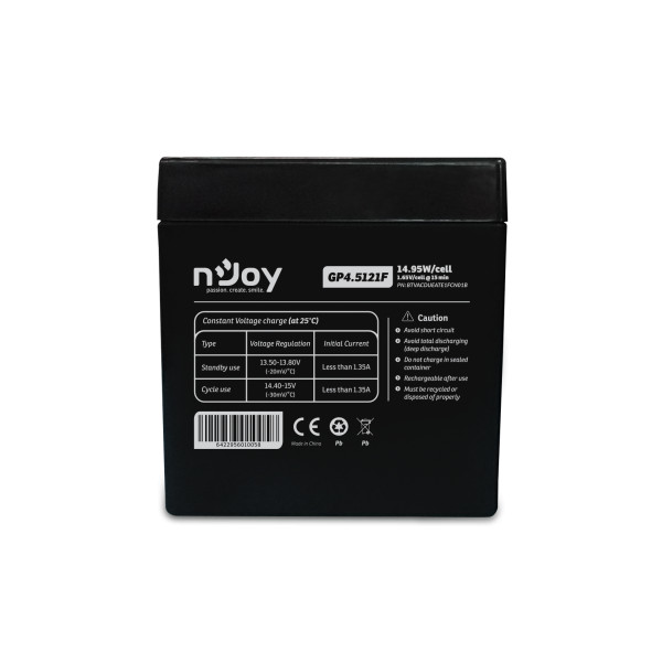 Njoy akkumulátor - gp4.5121f (12v/4.5ah, t1/f1, zárt, gondozás mentes, agm)