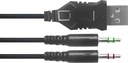 Fejhallgató, mikrofonnal, vezetékes, gaming, 2x3.5 mm jack + USB-A, SPEEDLINK "Voltor LED", fekete