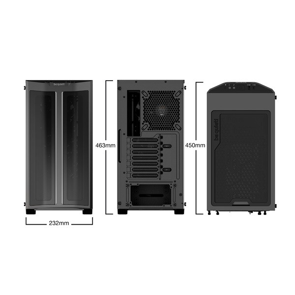 Be quiet! Számítógépház - pure base 500 fx black (atx, rgb, edzett üveg oldallap, fekete)