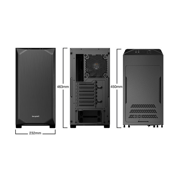 Be quiet! Számítógépház - pure base 500 window black (atx, edzett üveg oldallap, fekete)