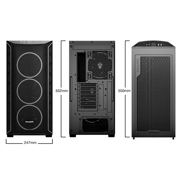 Be quiet! Számítógépház - shadow base 800 fx black (atx, edzett üveg oldallap, fekete)
