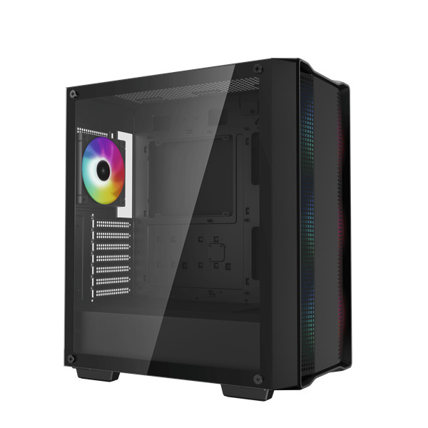 Deepcool számítógépház - cc560 a-rgb v2 (fekete, ablakos, 4x12cm venti, mini-itx / micro-atx / atx, 1xusb3.0, 1xusb2.0)