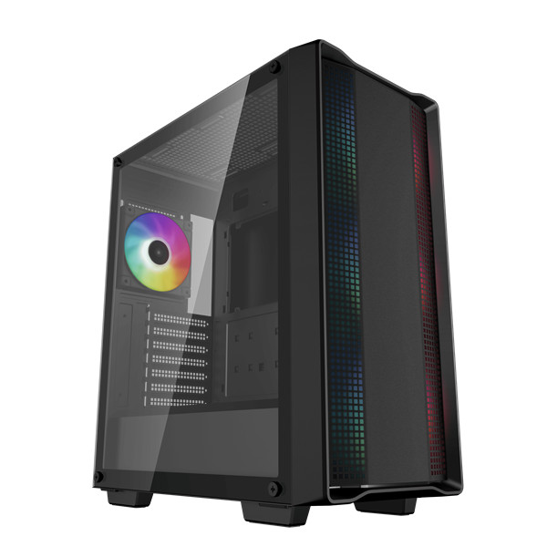 Deepcool számítógépház - cc560 a-rgb v2 (fekete, ablakos, 4x12cm venti, mini-itx / micro-atx / atx, 1xusb3.0, 1xusb2.0)