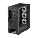 Deepcool számítógépház - cc560 mesh v2 (fekete, ablakos, 4x12cm a-rgb ventilátor, atx, 2xusb3.0, fekete)