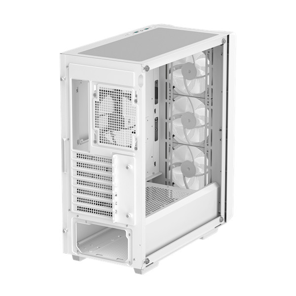 Deepcool számítógépház - cc560 mesh wh v2 (fekete, ablakos, 4x12cm a-rgb ventilátor, atx, 2xusb3.0, fehér)