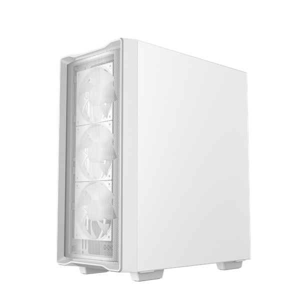 Deepcool számítógépház - cc560 mesh wh v2 (fekete, ablakos, 4x12cm a-rgb ventilátor, atx, 2xusb3.0, fehér)