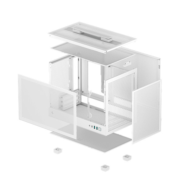 Deepcool számítógépház - ch160 wh (fekete, mini-itx, 2xusb3.0, type-c, fehér)