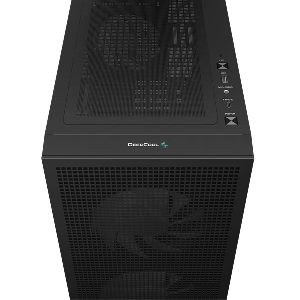 Deepcool számítógépház - ch360 digital (fekete, 2x14cm +1x12 venti, mini-itx / micro-atx, 1xusb3.0, a-rgb, fekete)