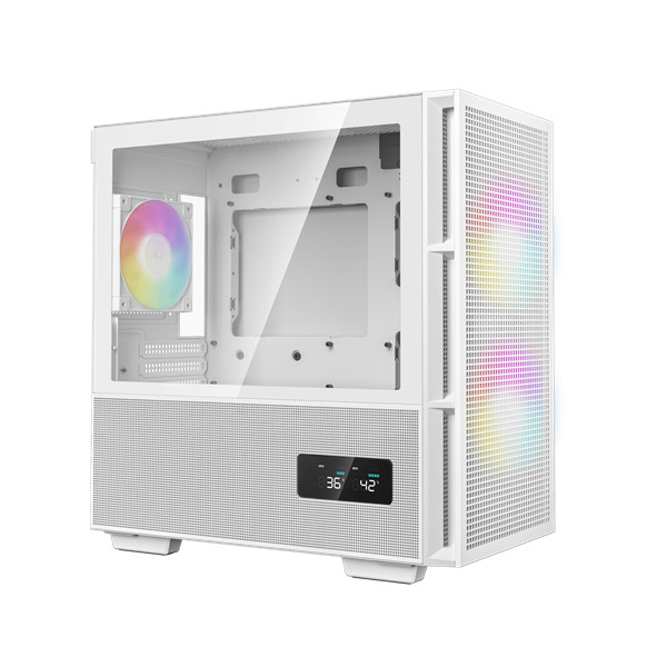 Deepcool számítógépház - ch360 digital wh (fekete, 2x14cm +1x12 venti, mini-itx / micro-atx, 1xusb3.0, a-rgb, fehér)