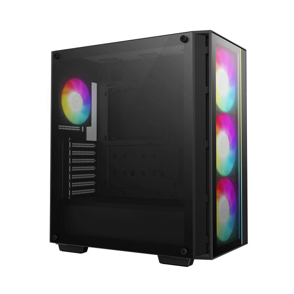 Deepcool számítógépház - matrexx55 v4 c (fekete, ablakos, 3x14cm + 1x12cm venti, atx, 1xusb3.0, type-c)