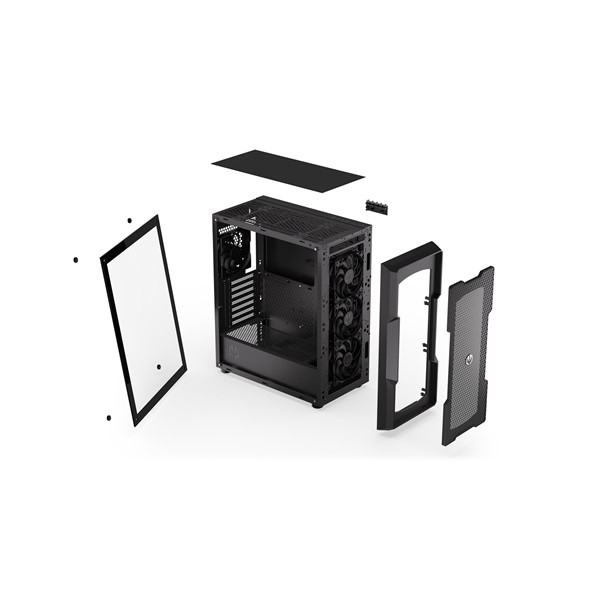 Endorfy számítógépház - regnum 400 air (atx /micro atx/itx, 2xusb3.0, 4x12cm ventilátor, ablakos, fekete)