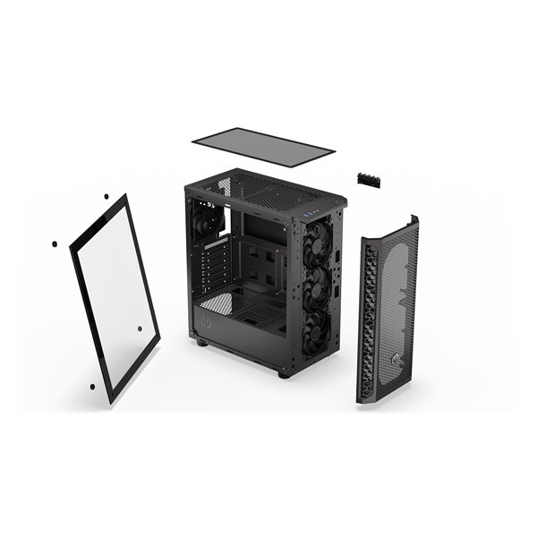 Endorfy számítógépház - signum 300 air (atx /micro atx/itx, 2xusb3.0, 4x12cm ventilátor, ablakos, fekete)