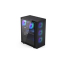 Endorfy számítógépház - ventum 200 argb (atx /micro atx/itx, 2xusb3.0, 4x12cm led ventilátor, ablakos, fekete)