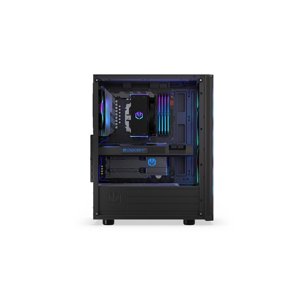 Endorfy számítógépház - ventum 200 argb (atx /micro atx/itx, 2xusb3.0, 4x12cm led ventilátor, ablakos, fekete)