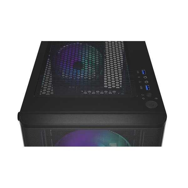 Endorfy számítógépház - ventum 200 argb (atx /micro atx/itx, 2xusb3.0, 4x12cm led ventilátor, ablakos, fekete)