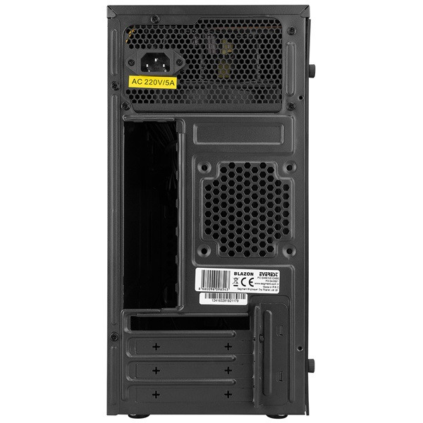 Everest számítógépház -  blazon (200w táp; rgb; fekete; plexi; matx; 1x80mm; 2xusb2.0)
