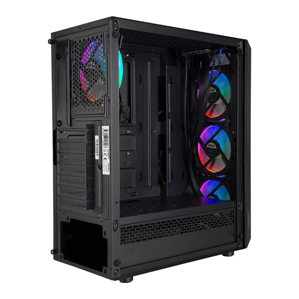 Everest számítógépház -  bumpy (fekete; plexi; atx; alsó táp; 1x120mm; 1xusb3.0 + 2xusb2.0, i/o; porszűrő)