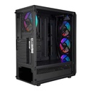 Everest számítógépház -  bumpy (fekete; plexi; atx; alsó táp; 1x120mm; 1xusb3.0 + 2xusb2.0, i/o; porszűrő)