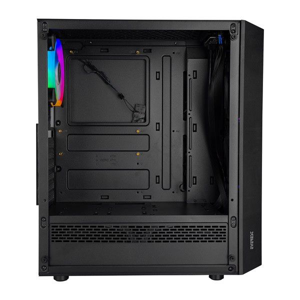 Everest számítógépház -  bumpy (fekete; plexi; atx; alsó táp; 1x120mm; 1xusb3.0 + 2xusb2.0, i/o; porszűrő)