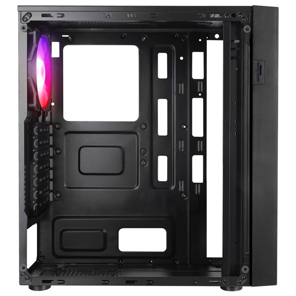 Everest számítógépház -  faced v1 (fekete; üveg; atx; alsó táp; 4x120mm; 1xusb3.0 + 2xusb2.0)