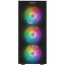 Everest számítógépház -  faced v1 (fekete; üveg; atx; alsó táp; 4x120mm; 1xusb3.0 + 2xusb2.0)