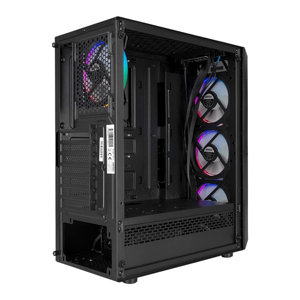 Everest számítógépház -  flat mesh (fekete; plexi; atx; alsó táp; 4x120mm; 1xusb3.0 + 2xusb2.0, i/o; porszűrő)